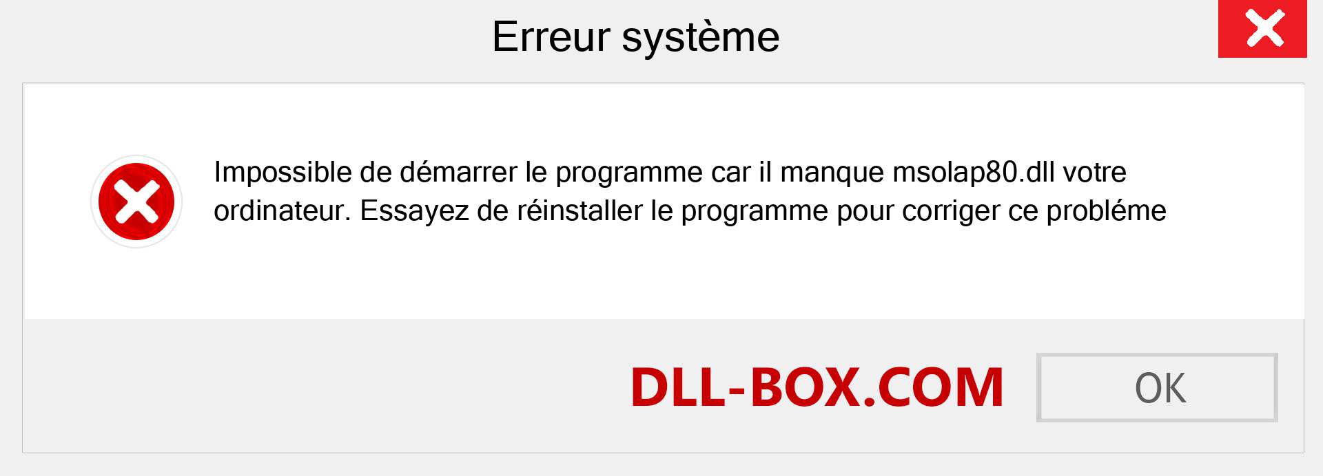 Le fichier msolap80.dll est manquant ?. Télécharger pour Windows 7, 8, 10 - Correction de l'erreur manquante msolap80 dll sur Windows, photos, images